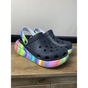 Crocs Classic Crush Rainbow Spray Dye Clog Platform Shoe Iconic Comfort M10/W12